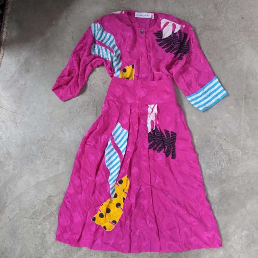 Vintage Lillie Rubin Silk Top & Skirt Set